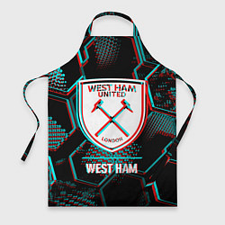 Фартук West Ham FC в стиле Glitch на темном фоне