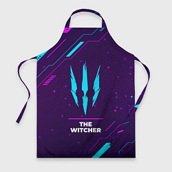 Фартук кулинарный Символ The Witcher в неоновых цветах на темном фон, цвет: 3D-принт