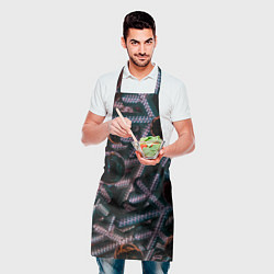 Фартук кулинарный Абстрактные металлические фигуры - Сиреневый, цвет: 3D-принт — фото 2