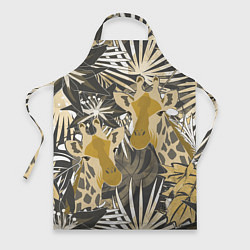 Фартук кулинарный Жирафы в тропиках, цвет: 3D-принт