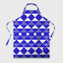 Фартук кулинарный Бело-синий геометрический узор, цвет: 3D-принт