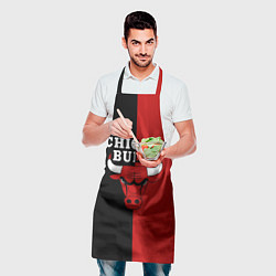 Фартук кулинарный Чикаго Буллз black & red, цвет: 3D-принт — фото 2