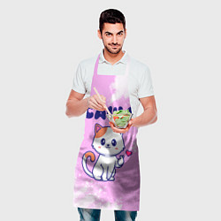 Фартук кулинарный Саша кошечка с сердечком, цвет: 3D-принт — фото 2