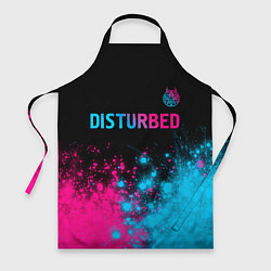 Фартук кулинарный Disturbed - neon gradient: символ сверху, цвет: 3D-принт