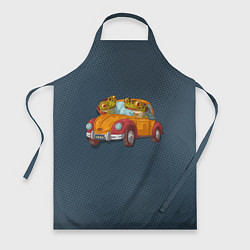 Фартук кулинарный Веселые лягухи на авто, цвет: 3D-принт