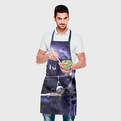 Фартук кулинарный Ту-154 Ночные полет, цвет: 3D-принт — фото 2