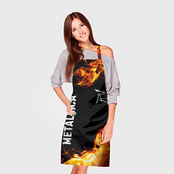 Фартук кулинарный Metallica и пылающий огонь, цвет: 3D-принт — фото 2