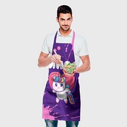 Фартук кулинарный Инга единорог с сердечком, цвет: 3D-принт — фото 2