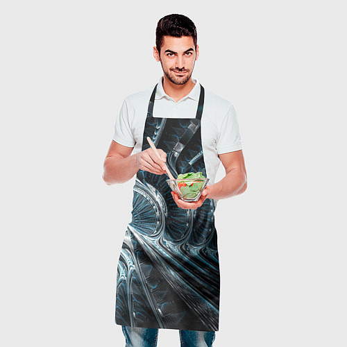 Фартук Кибернетический абстрактный тоннель / 3D-принт – фото 2