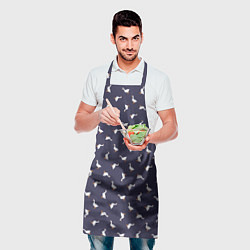 Фартук кулинарный Гуси на синем паттерн, цвет: 3D-принт — фото 2
