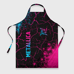 Фартук кулинарный Metallica - neon gradient: символ и надпись вертик, цвет: 3D-принт