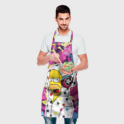 Фартук кулинарный Гомер Симпсон в звёздном балахоне!, цвет: 3D-принт — фото 2