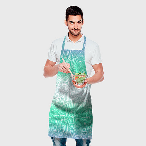 Фартук Абстрактная волна градиентный паттерн / 3D-принт – фото 2