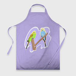 Фартук кулинарный Пара волнистых попугаев, цвет: 3D-принт