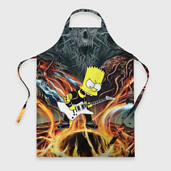 Фартук кулинарный Барт Симпсон - соло на гитаре, цвет: 3D-принт
