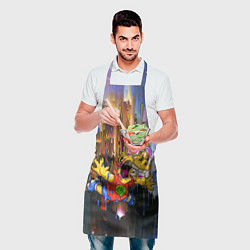 Фартук кулинарный Барт Симпсон, свободное падение - стилизация, цвет: 3D-принт — фото 2