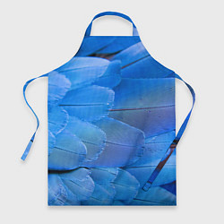 Фартук кулинарный Текстура с голубыми перьями, цвет: 3D-принт