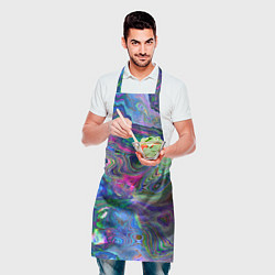 Фартук кулинарный Цветные волновые разводы, цвет: 3D-принт — фото 2