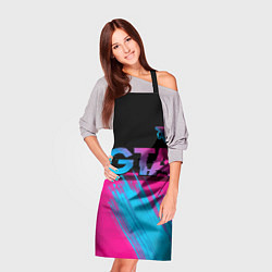 Фартук кулинарный GTA - neon gradient: символ сверху, цвет: 3D-принт — фото 2