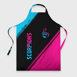 Фартук кулинарный Scorpions - neon gradient: надпись, символ, цвет: 3D-принт