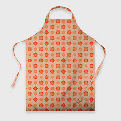Фартук кулинарный Оранжевые ромашки - цветочки паттерном, цвет: 3D-принт