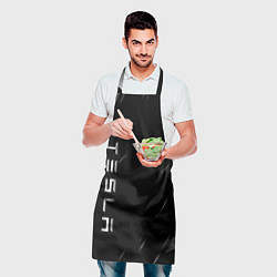 Фартук кулинарный Тесла - Черная абстракция, цвет: 3D-принт — фото 2