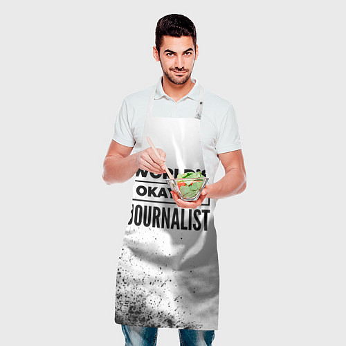 Фартук Worlds okayest journalist - white / 3D-принт – фото 2