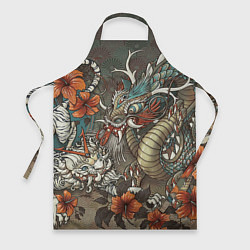 Фартук кулинарный Тигр и дракон мифические, цвет: 3D-принт