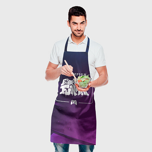 Фартук Friday Night Funkin gaming champion: рамка с лого / 3D-принт – фото 2