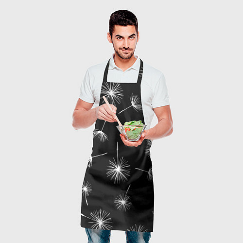 Фартук Семена одуванчика на чёрном фоне / 3D-принт – фото 2