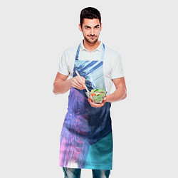 Фартук кулинарный Абстрактные ледяные кубы - Розовый и синий, цвет: 3D-принт — фото 2