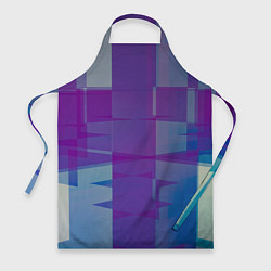 Фартук кулинарный Геометрические объёмные фиолетовые кубы, цвет: 3D-принт