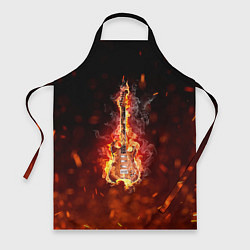 Фартук кулинарный Гитара - пламя, цвет: 3D-принт