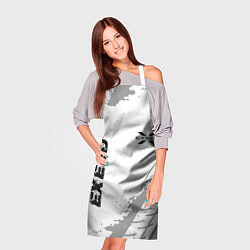 Фартук кулинарный Exeed speed на светлом фоне со следами шин: надпис, цвет: 3D-принт — фото 2