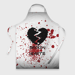 Фартук кулинарный Разбитое черное сердце, цвет: 3D-принт