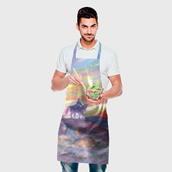 Фартук кулинарный Одинокий всадник в степи на закате, цвет: 3D-принт — фото 2