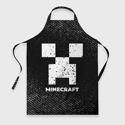 Фартук кулинарный Minecraft с потертостями на темном фоне, цвет: 3D-принт