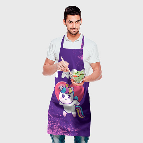 Фартук Галя единорог с сердечком / 3D-принт – фото 2