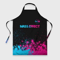 Фартук кулинарный Mass Effect - neon gradient: символ сверху, цвет: 3D-принт