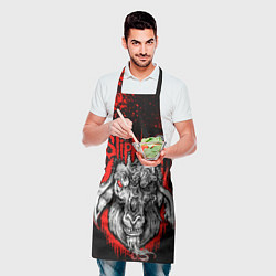 Фартук кулинарный Slipknot - красный козел, цвет: 3D-принт — фото 2