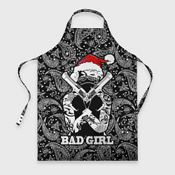 Фартук кулинарный Bad girl with guns in a bandana, цвет: 3D-принт