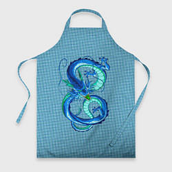 Фартук кулинарный Синий дракон в форме цифры 8, цвет: 3D-принт