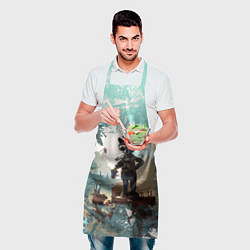 Фартук кулинарный Енот в стиле стимпанк, цвет: 3D-принт — фото 2