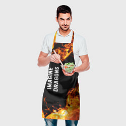 Фартук кулинарный Imagine Dragons и пылающий огонь, цвет: 3D-принт — фото 2