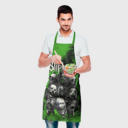Фартук кулинарный Slipknot green abstract, цвет: 3D-принт — фото 2