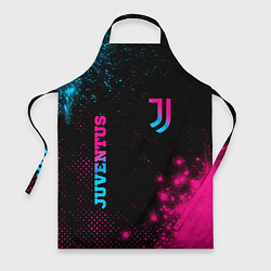 Фартук кулинарный Juventus - neon gradient: надпись, символ, цвет: 3D-принт