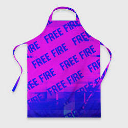 Фартук кулинарный Free Fire glitch text effect: паттерн, цвет: 3D-принт