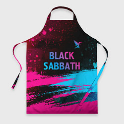 Фартук кулинарный Black Sabbath - neon gradient: символ сверху, цвет: 3D-принт