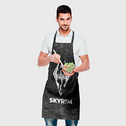 Фартук кулинарный Skyrim с потертостями на темном фоне, цвет: 3D-принт — фото 2