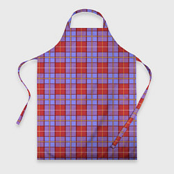 Фартук кулинарный Ткань Шотландка красно-синяя, цвет: 3D-принт